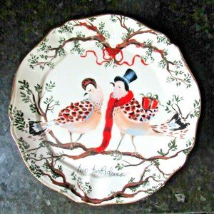 Anthropologie Inslee Fariss Plate #2 Turtle Doves